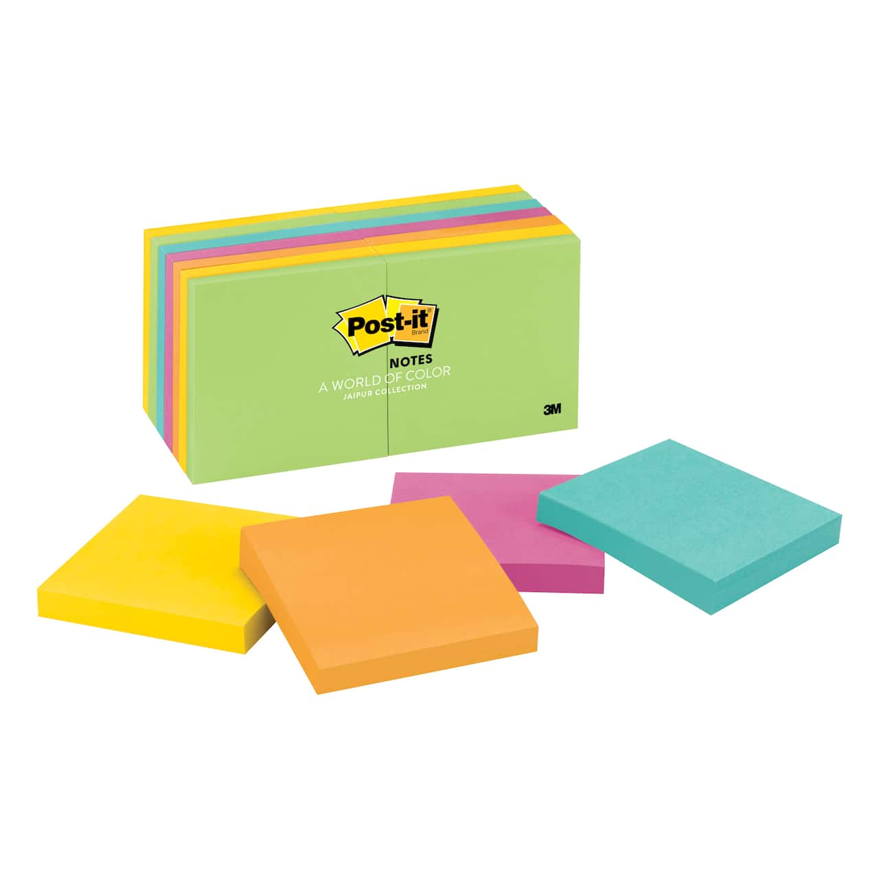 6 Packs: 14 ct. (84 total) Post-it&#xAE; Jaipur Collection Notepads, 3&#x22; x 3&#x22;